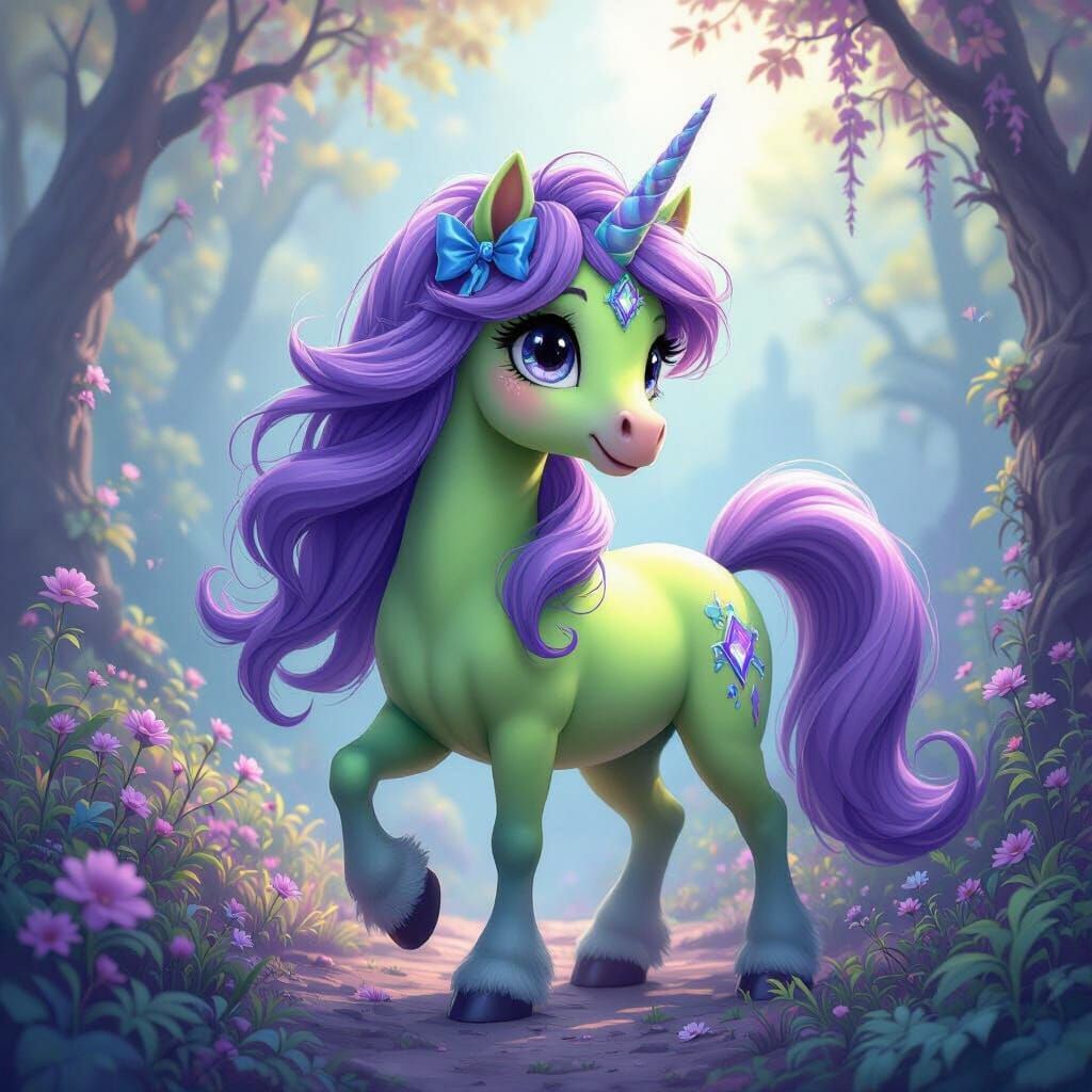 Dreamlike Alicorn in Fantasy Matte Painting Style