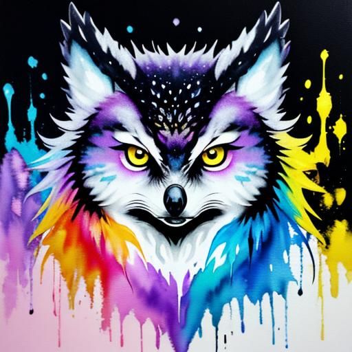 Graffiti Art: Electric Sunflowers, Wolf, Owl, Rainbow