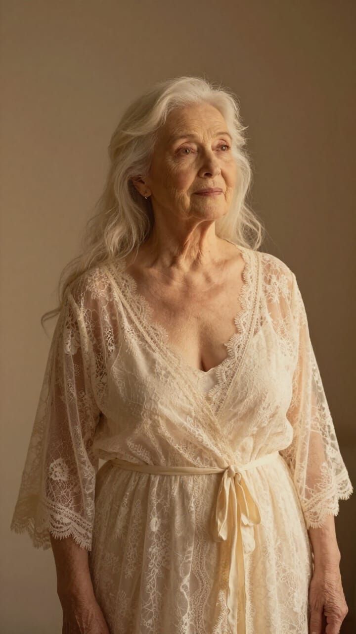 Ethereal Portrait of a Serene 90-Year-Old Woman