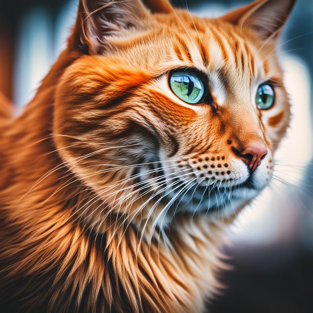 Orange Cat Portrait in High Definition
