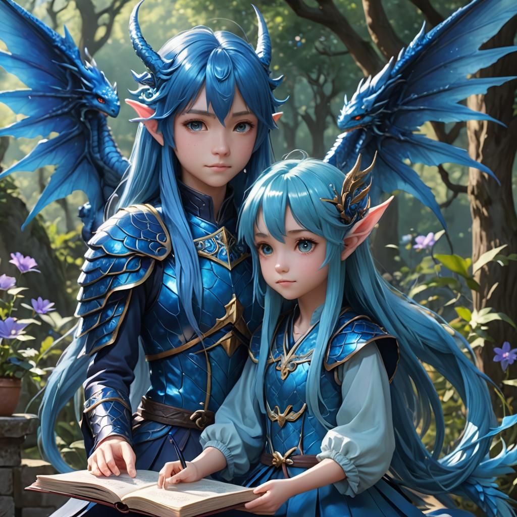 Anime Fairy Master and Dragon Apprentice