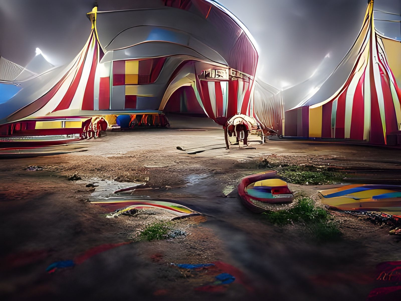 Abandoned Circus Concept Art in Hyperrealism
