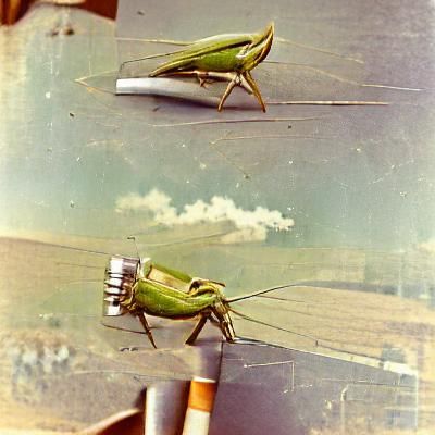 Vintage Grasshopper Smoking