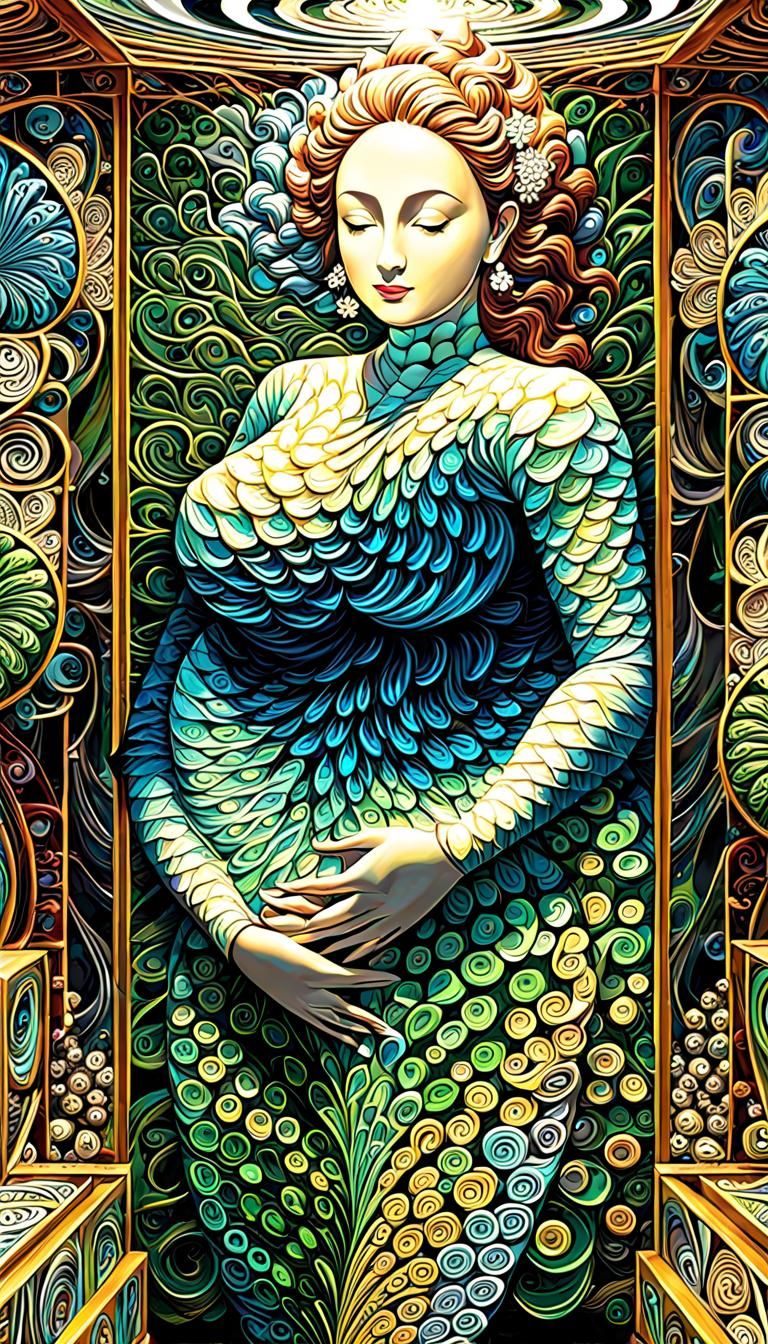 Abstract Motherhood in Impasto Style