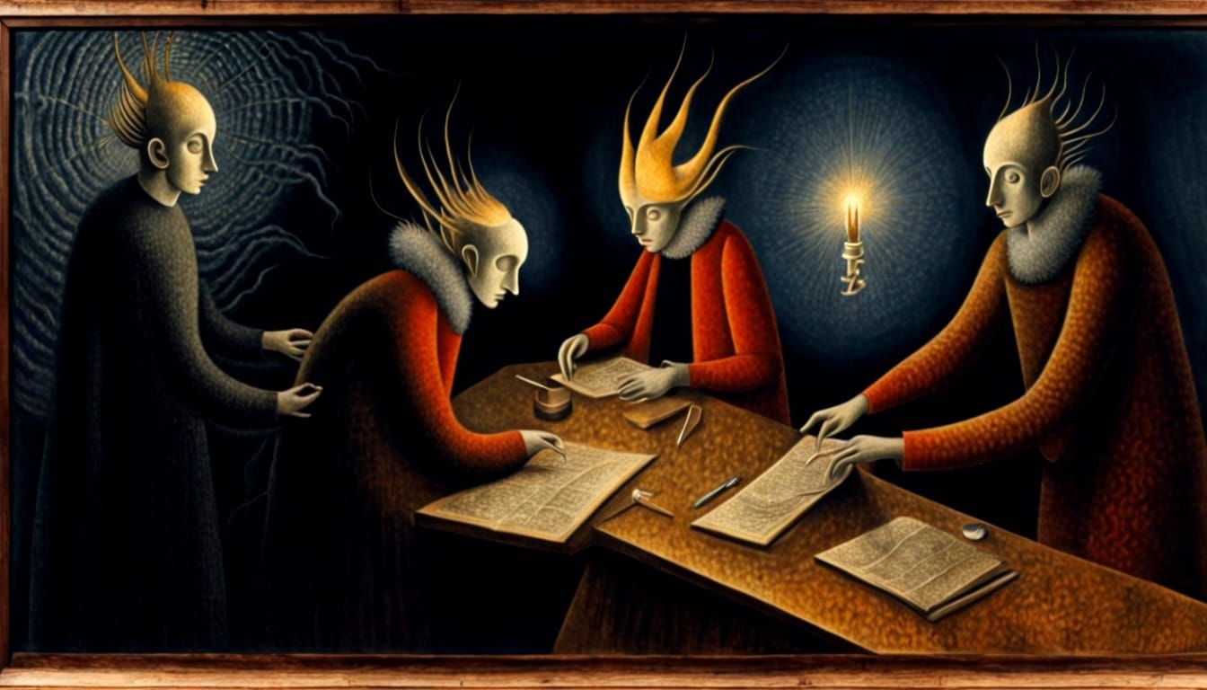 Surreal Alchemist's Laboratory in Varo Style