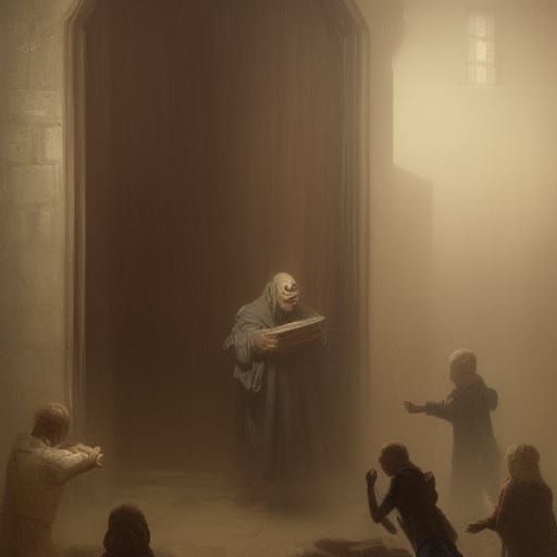 Menacing School Bully Illustration in Doré Style