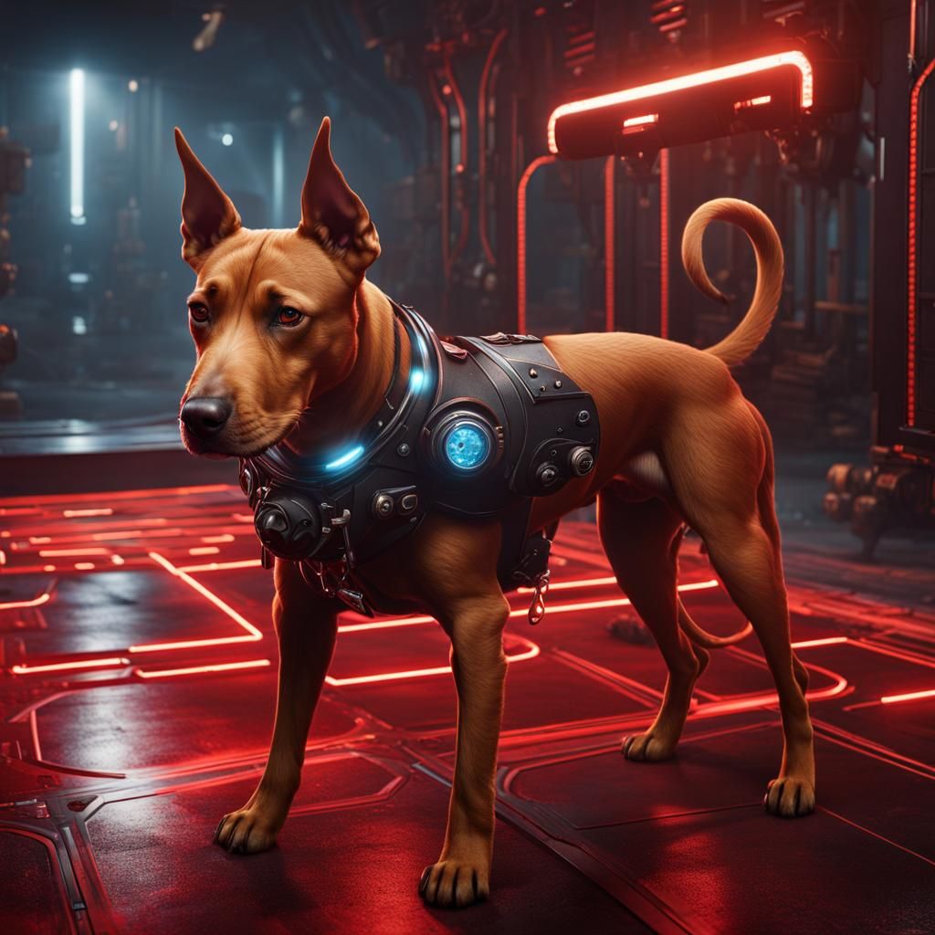 Dog Builds Cyber Mind Control Device: Detailed Matte Paintin...