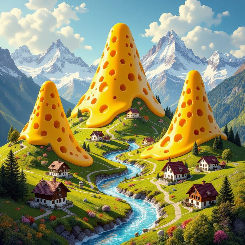 Surreal Cheese Mountains in Swiss Alps