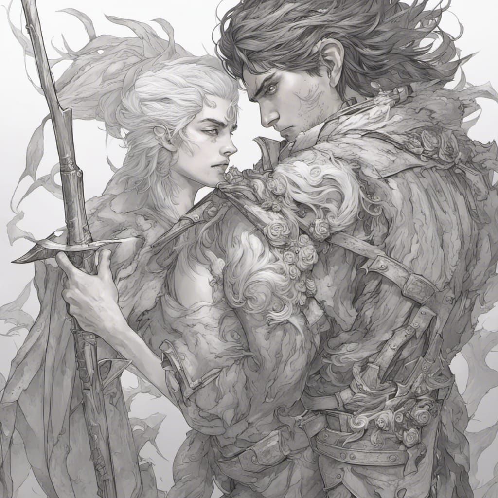 Mysterious Elf Warrior in Ethereal Fantasy Landscape