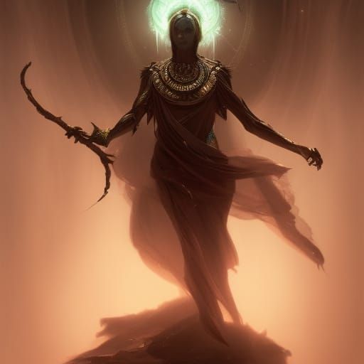 Gaunt Figure with Jewelry: Dark Fantasy Concept Art