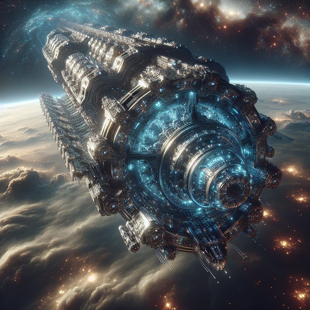 Epic Spaceship Journey in High-Quality 8K Render