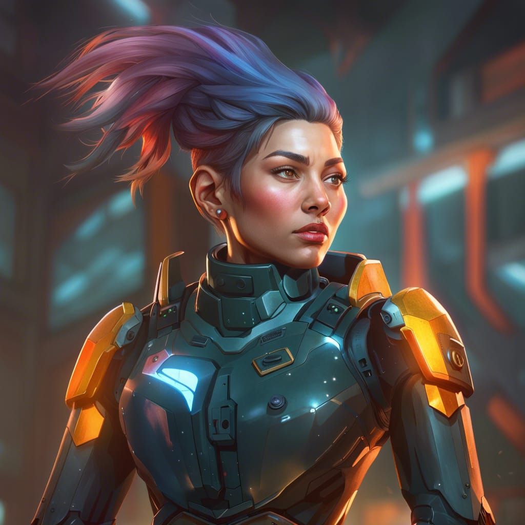 Battletech Pilot Portrait in Dynamic Lighting Style