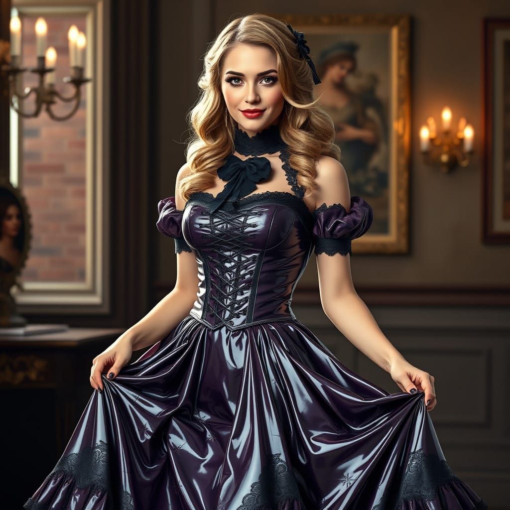 Elegant Victorian Beauty Smizes with Mischievous Charm