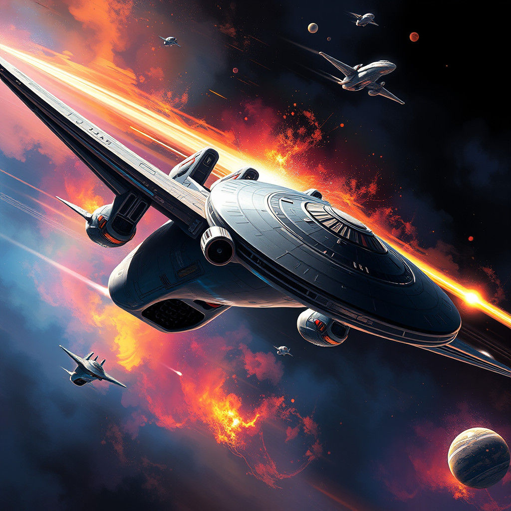 Hyperrealistic Star Trek Enterprise Star Planes Concept Art