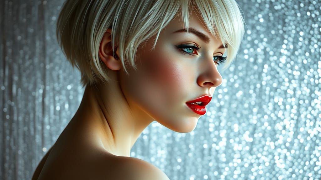 Albino Woman Portrait in Dreamy, Symbolic Style