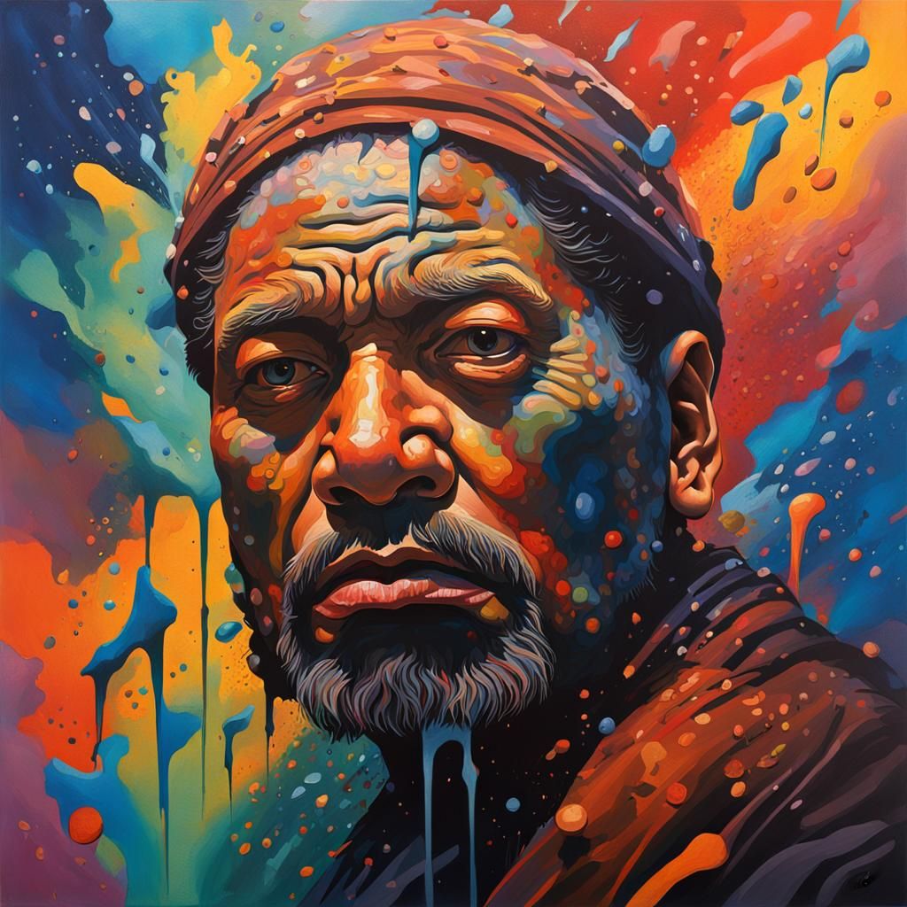 Mysterious Figures: Hyperrealistic Gouache Painting