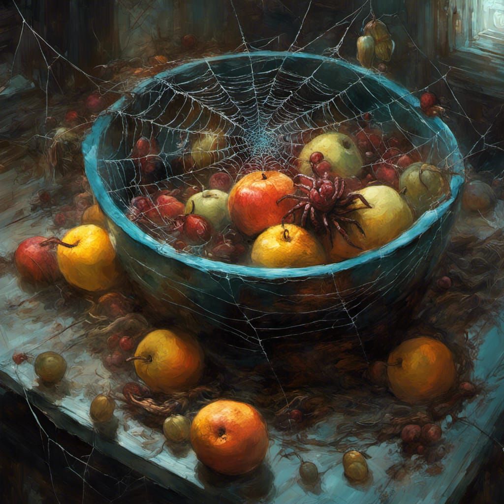Rotting Fruit with Spiders