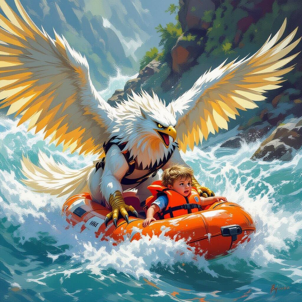 Gryphon Rescue: Toddler Saved from Raging River