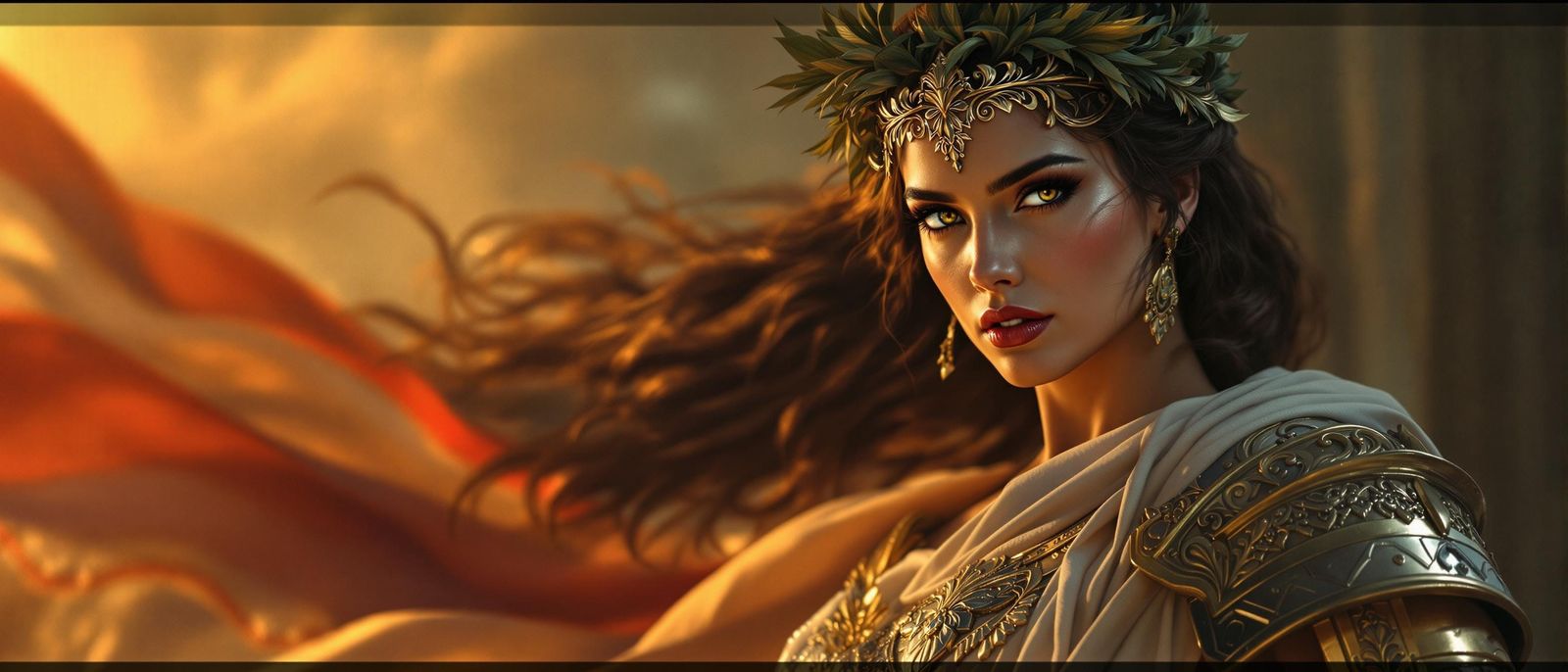Classical Greek Goddess in Epic Art Nouveau Style
