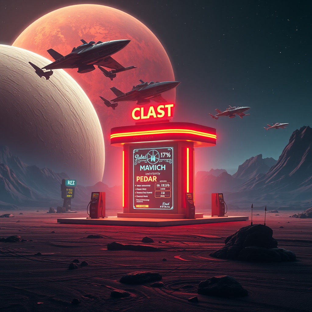 Alien Gas Station with Spaceships in Unreal Engine