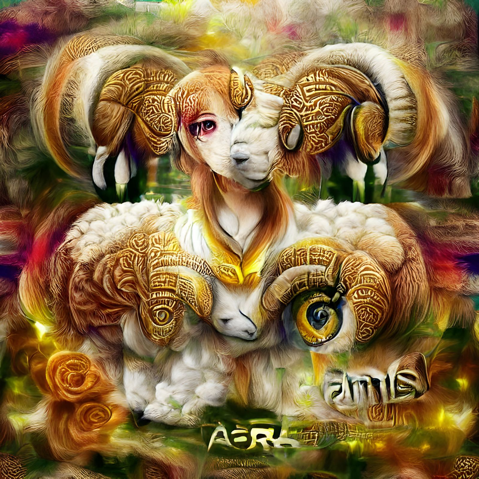Beautiful Aries Ram Zodiac Art