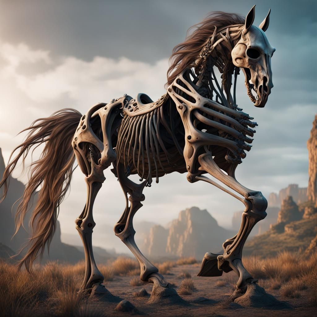 Detailed Horse Skeleton Matte Painting