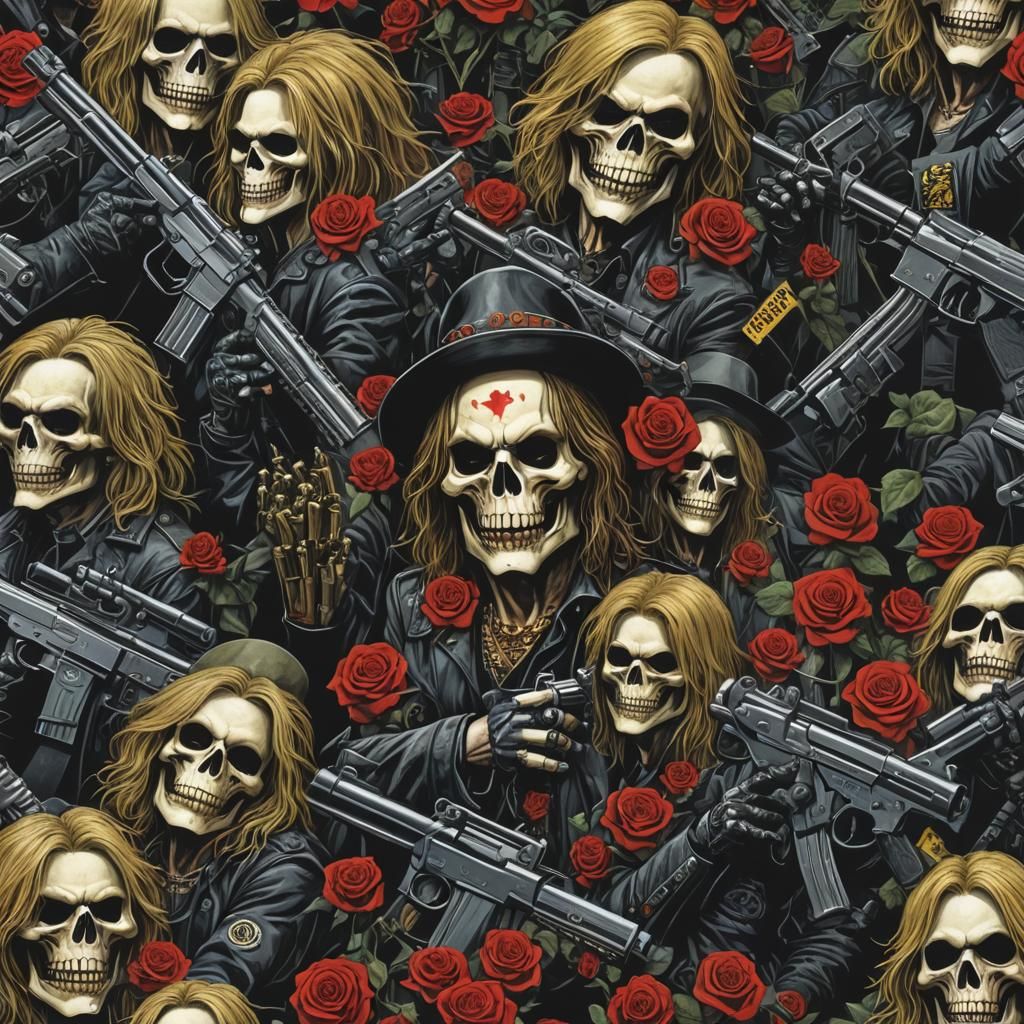 Sinister Guns and Roses Digital Painting