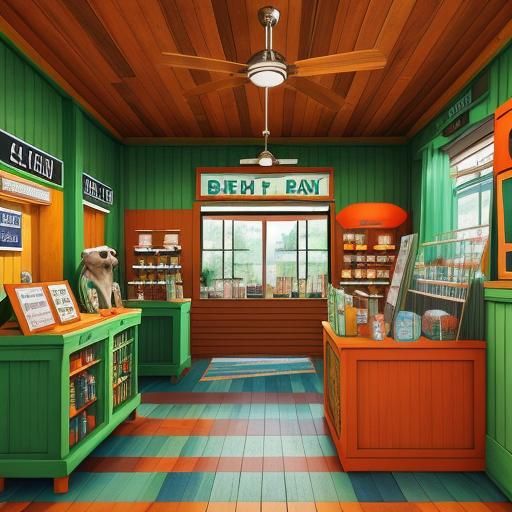 Dog-Themed Beach Shack Shop Interior