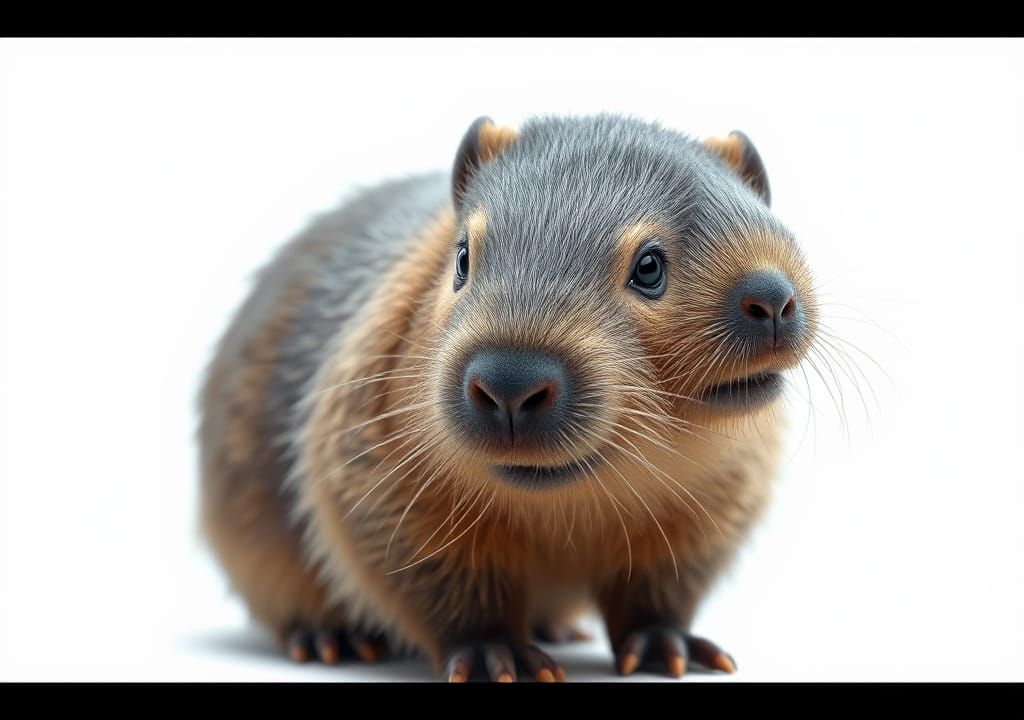 Adorable Baby Capybara in Detailed Fantasy Style