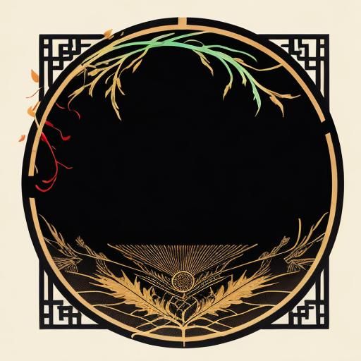 Chinese Maple Leaf Logo in Pencil Sketch Style