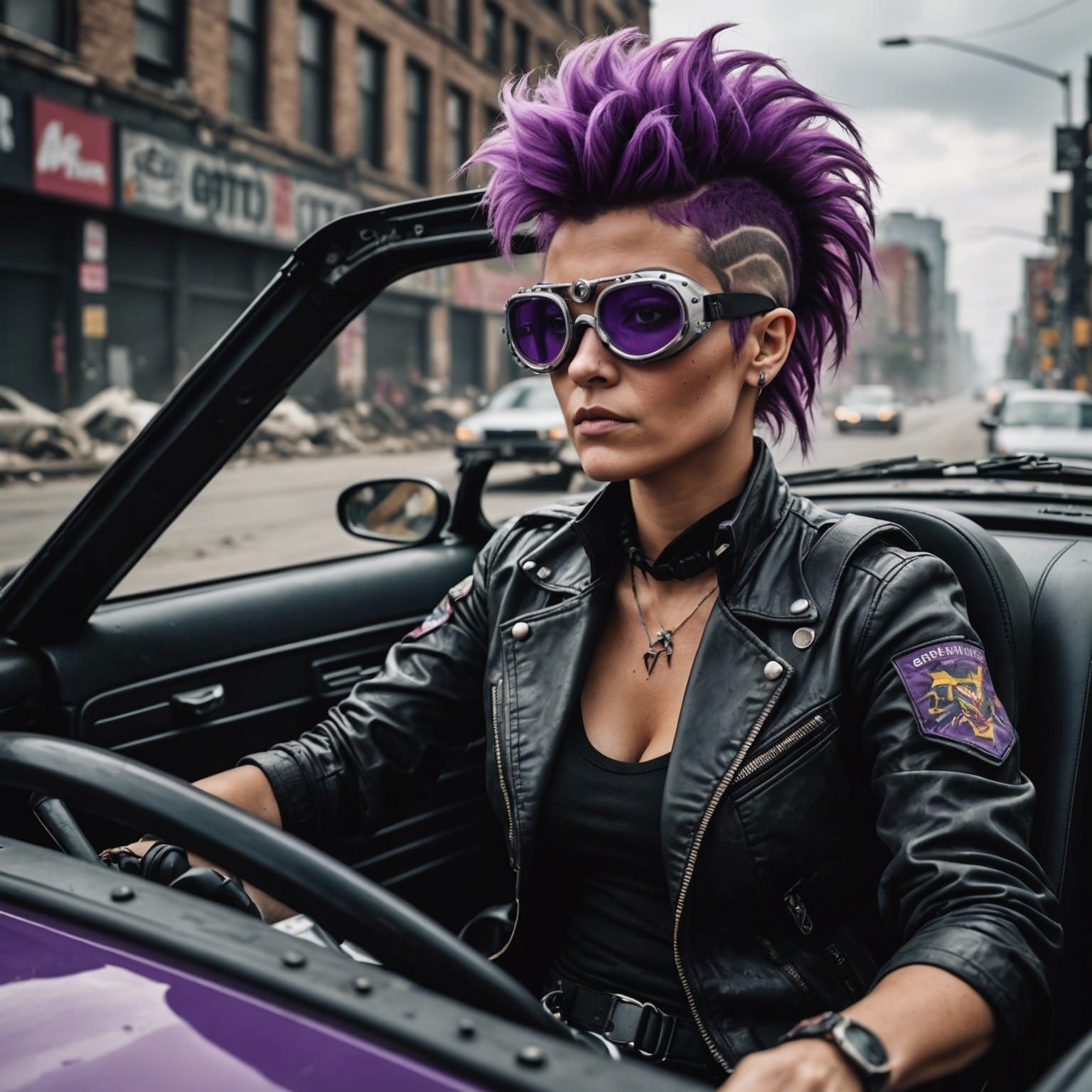 Post-Apocalyptic Racer in Black GTO