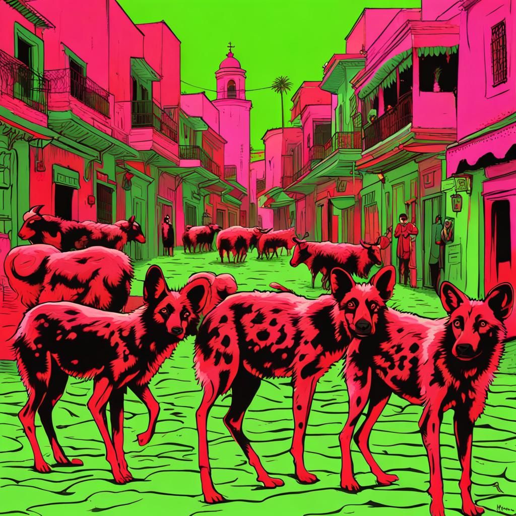 Neon Tie-Dye African Safari with Steampunk Elements