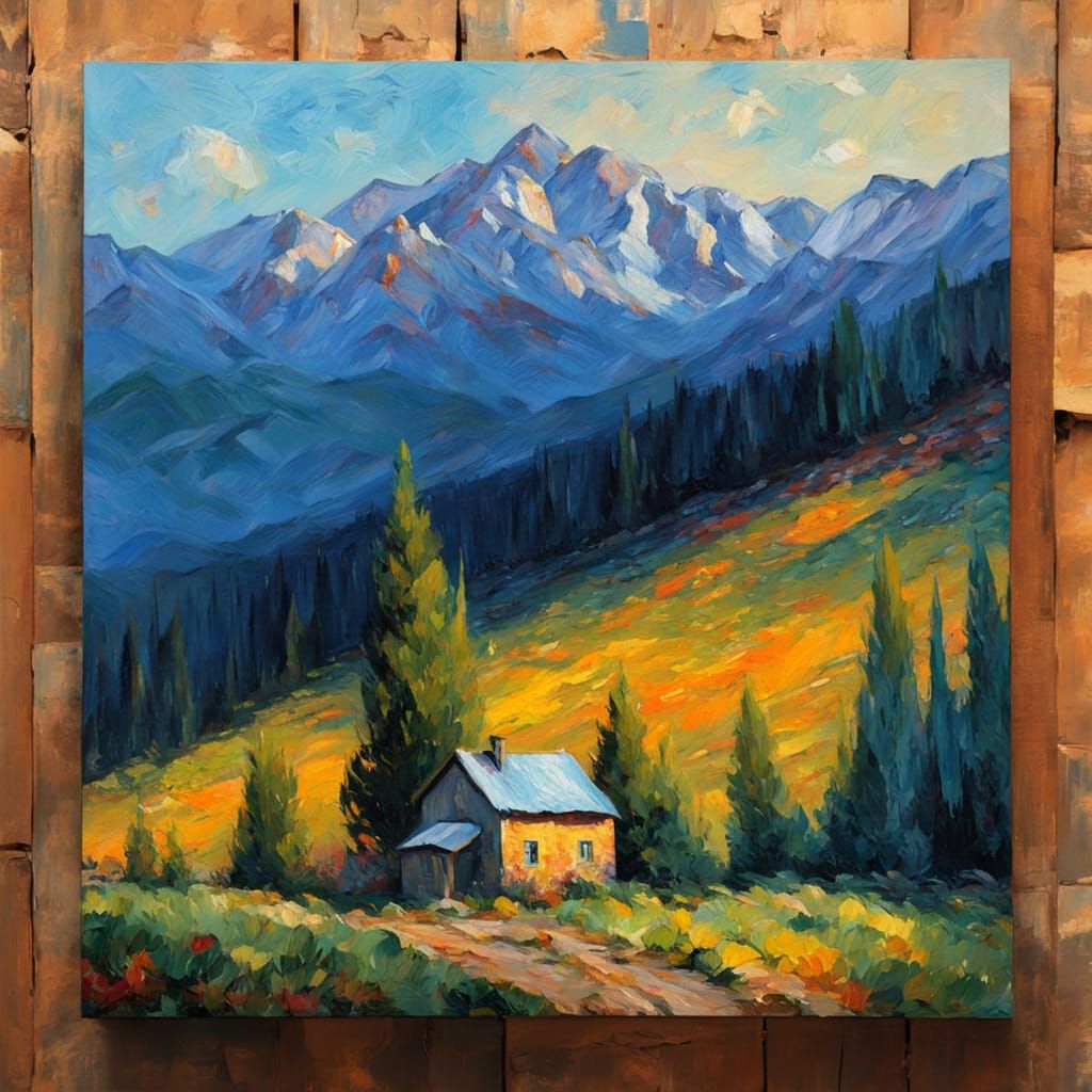 Warmth of the Mountainside in Expressive Oil