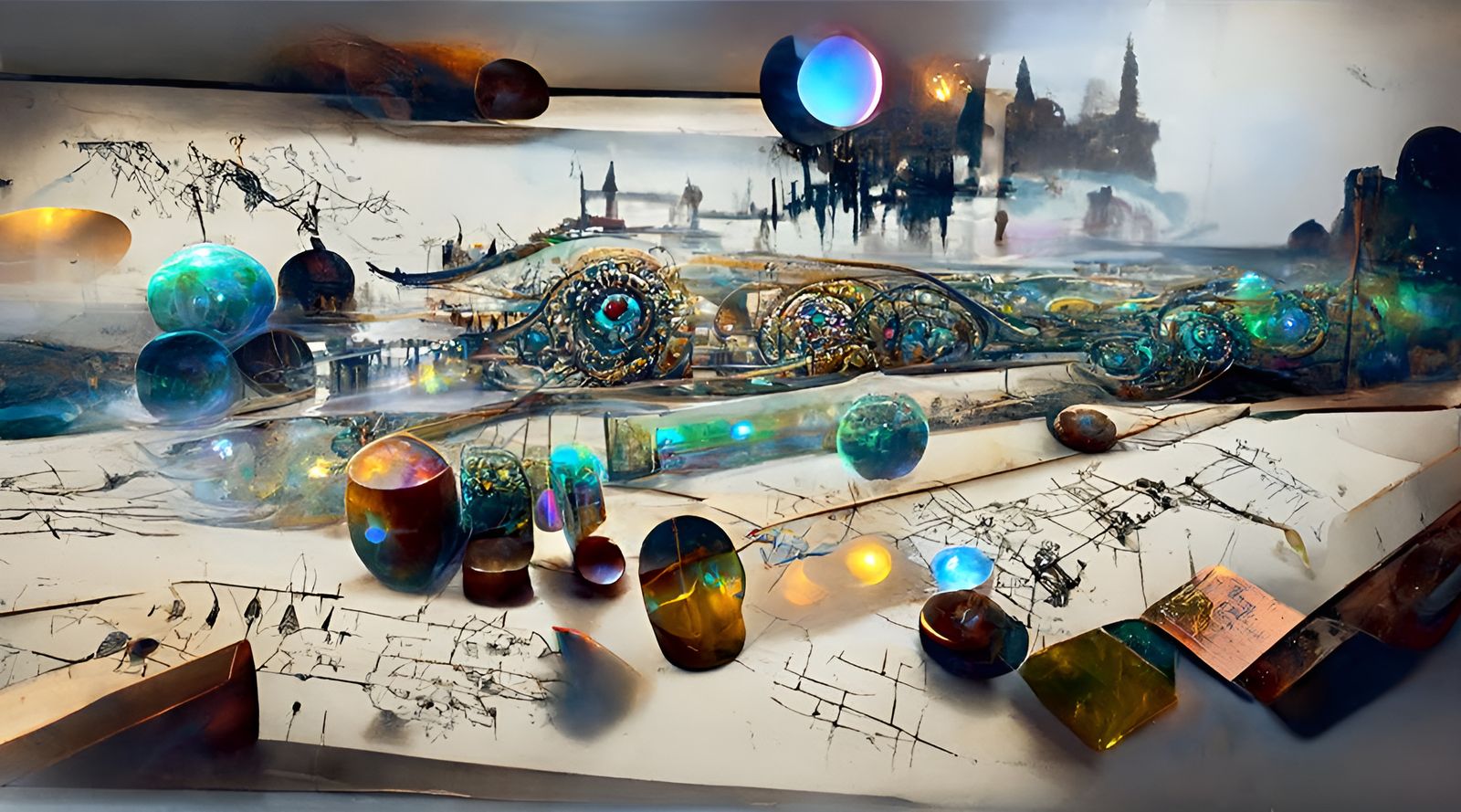 Magic Ancient Bridge in Hyperrealistic Digital Art