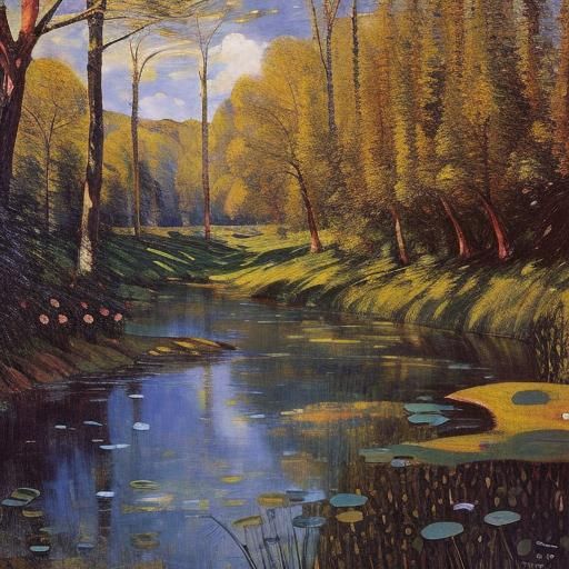 Expressionistic Countryside Landscape in Photorealistic Styl...