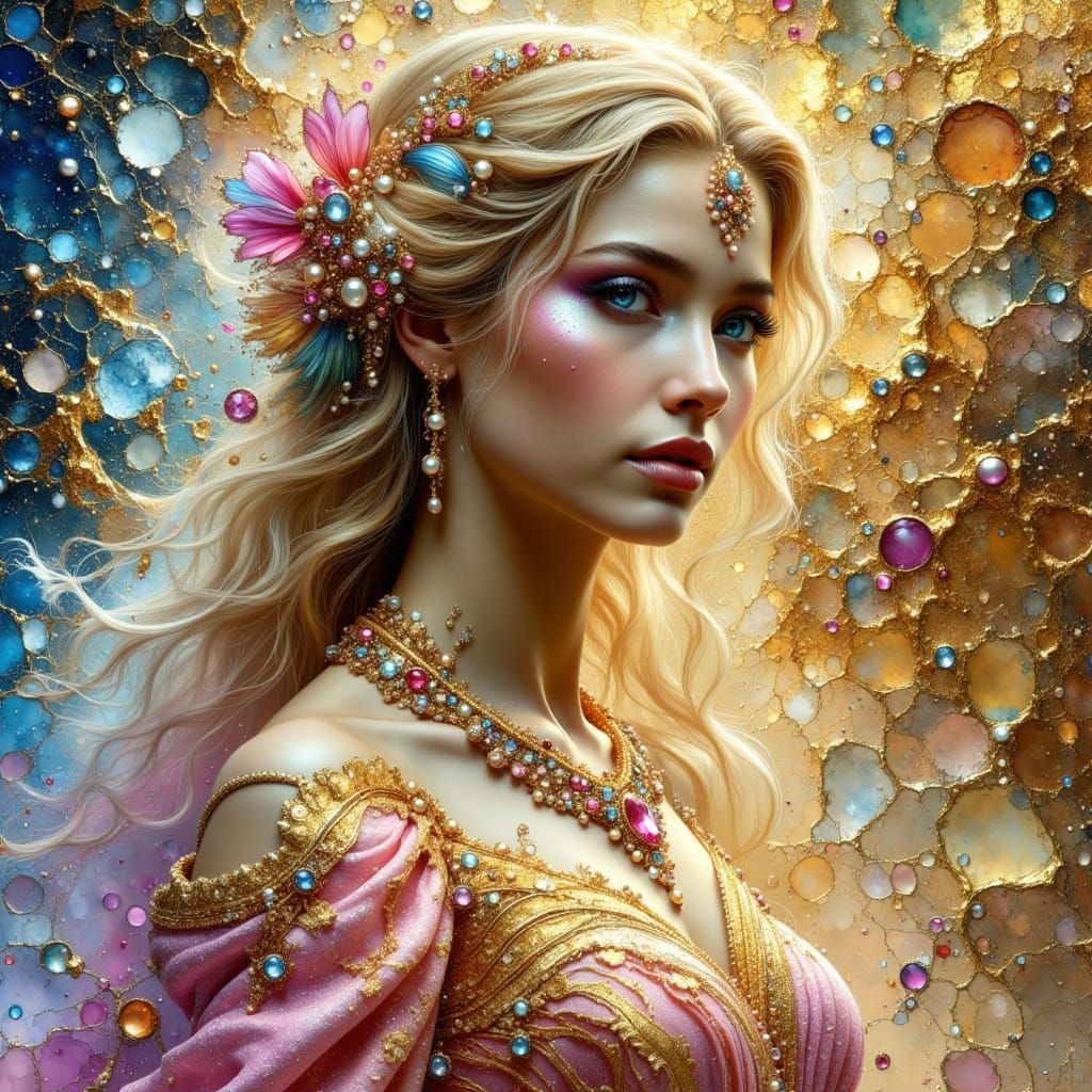 Ethereal Goddess in Sparkling Metallics