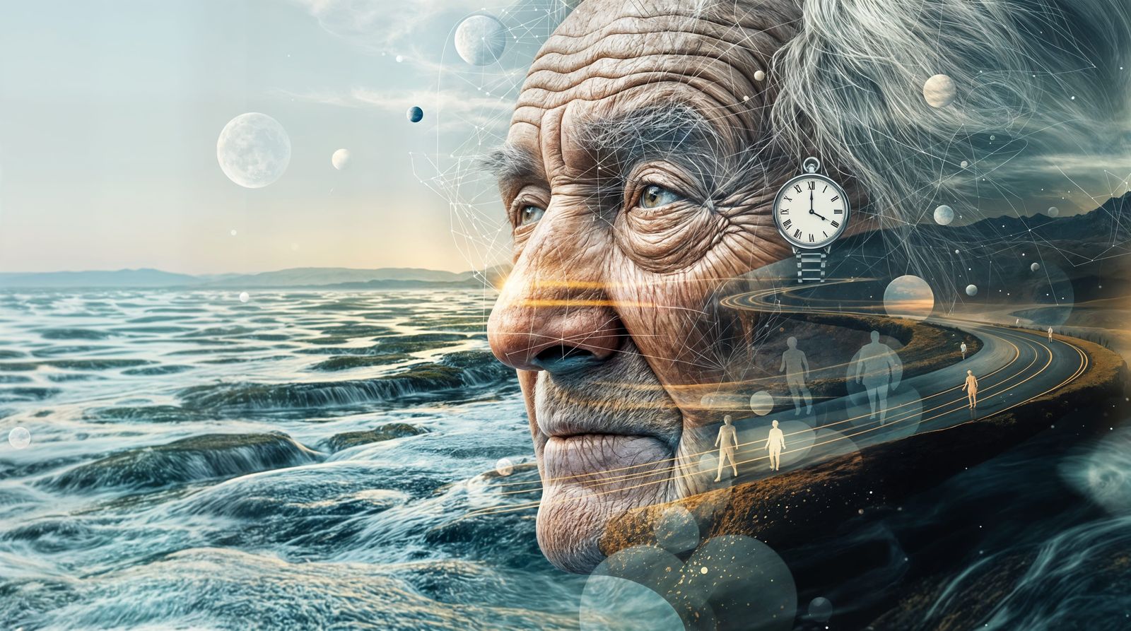 The Weaver of Time: A Surreal Double Exposure