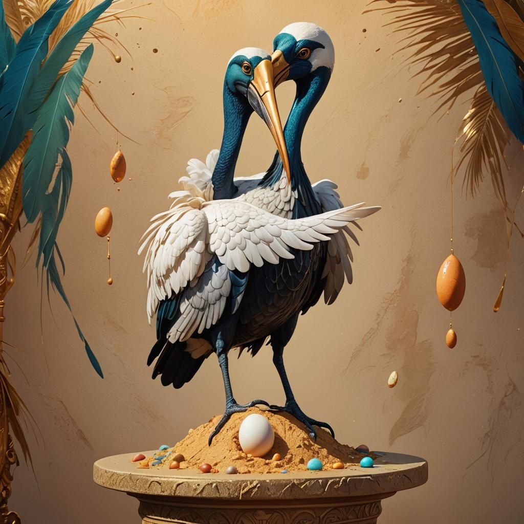 Thoth as an Ibis Laying an Egg