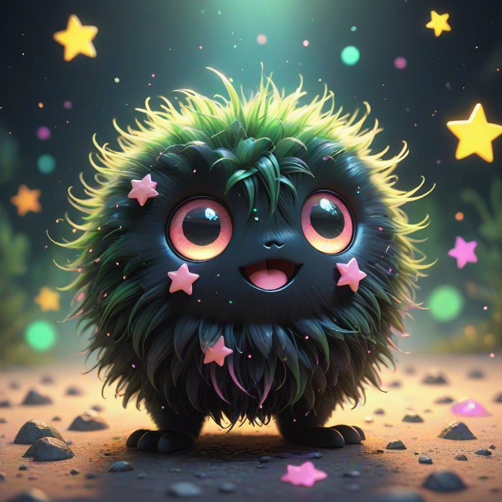 Cute Soot Sprite in Pastel Starlight