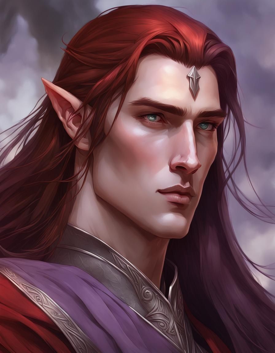 Elven Prince Maedhros Portrait in Artgerm Style