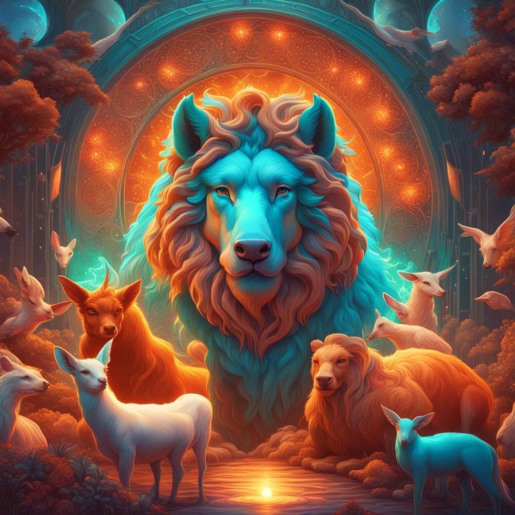 Holographic Astral Farm Holiday Illustration