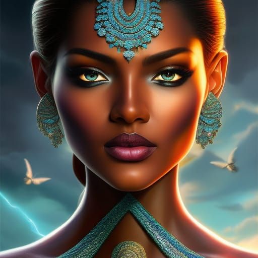 Detailed Human Face Silhouette with Neon Algorithm Grid