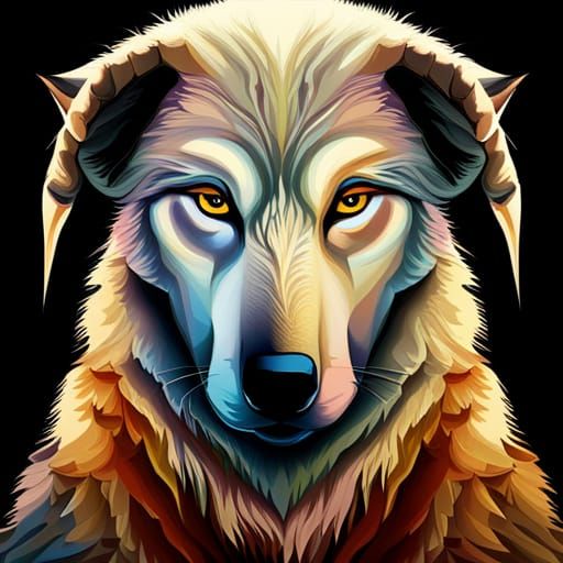 Abstract Wolf in Sheep's Clothing Art