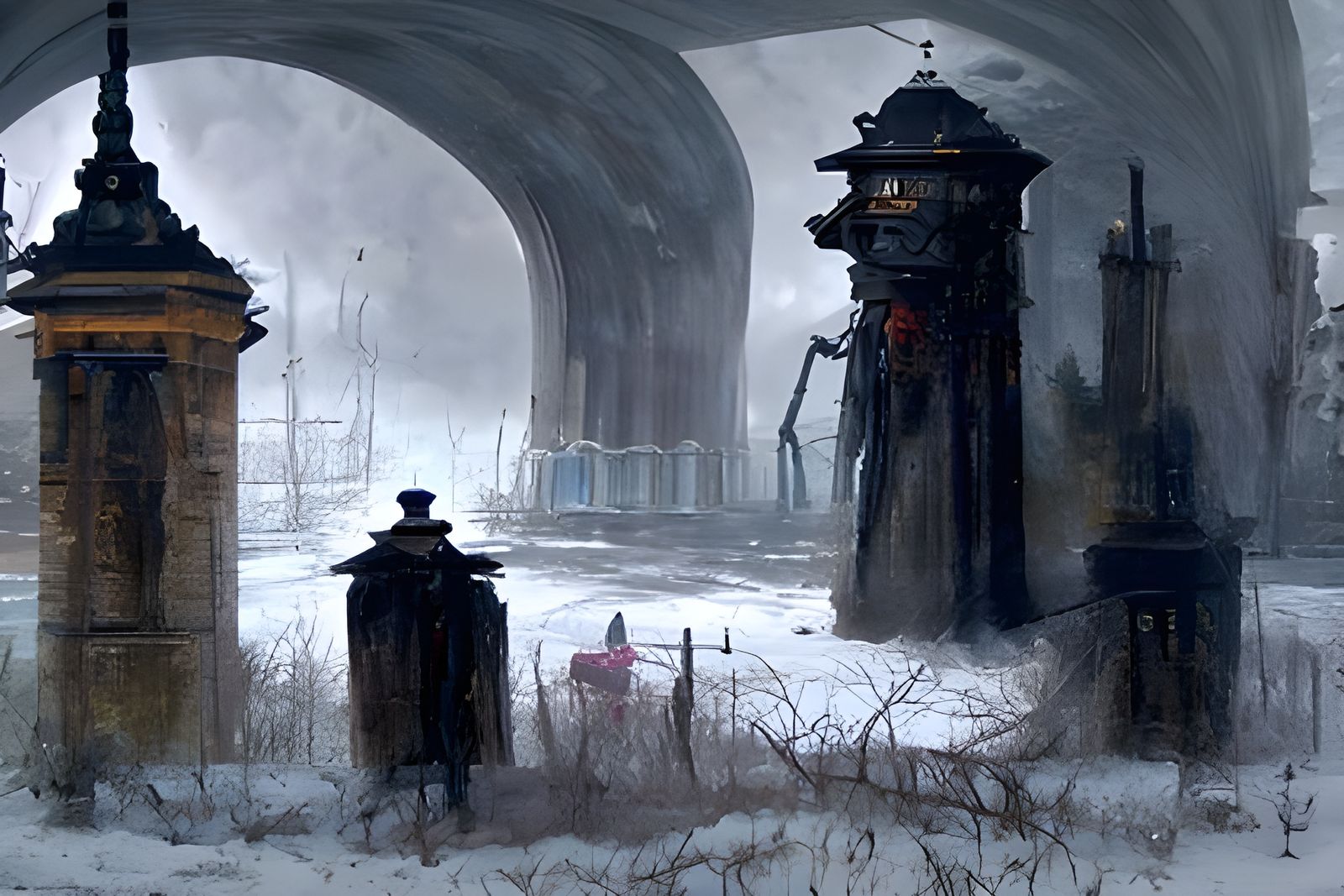 Sinister Abandoned Train Depot Inspired by Surrealism