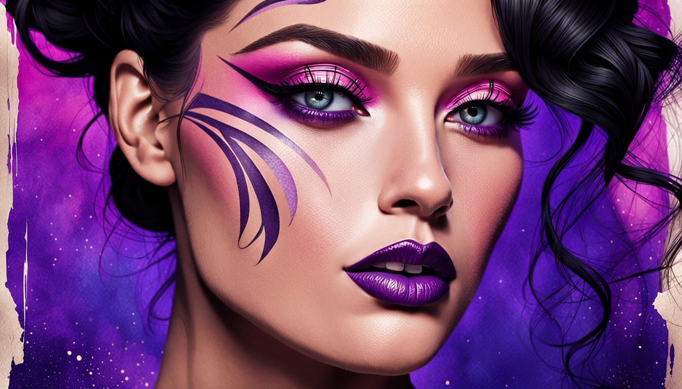 Editorial Portrait of Woman with Celestial Makeup