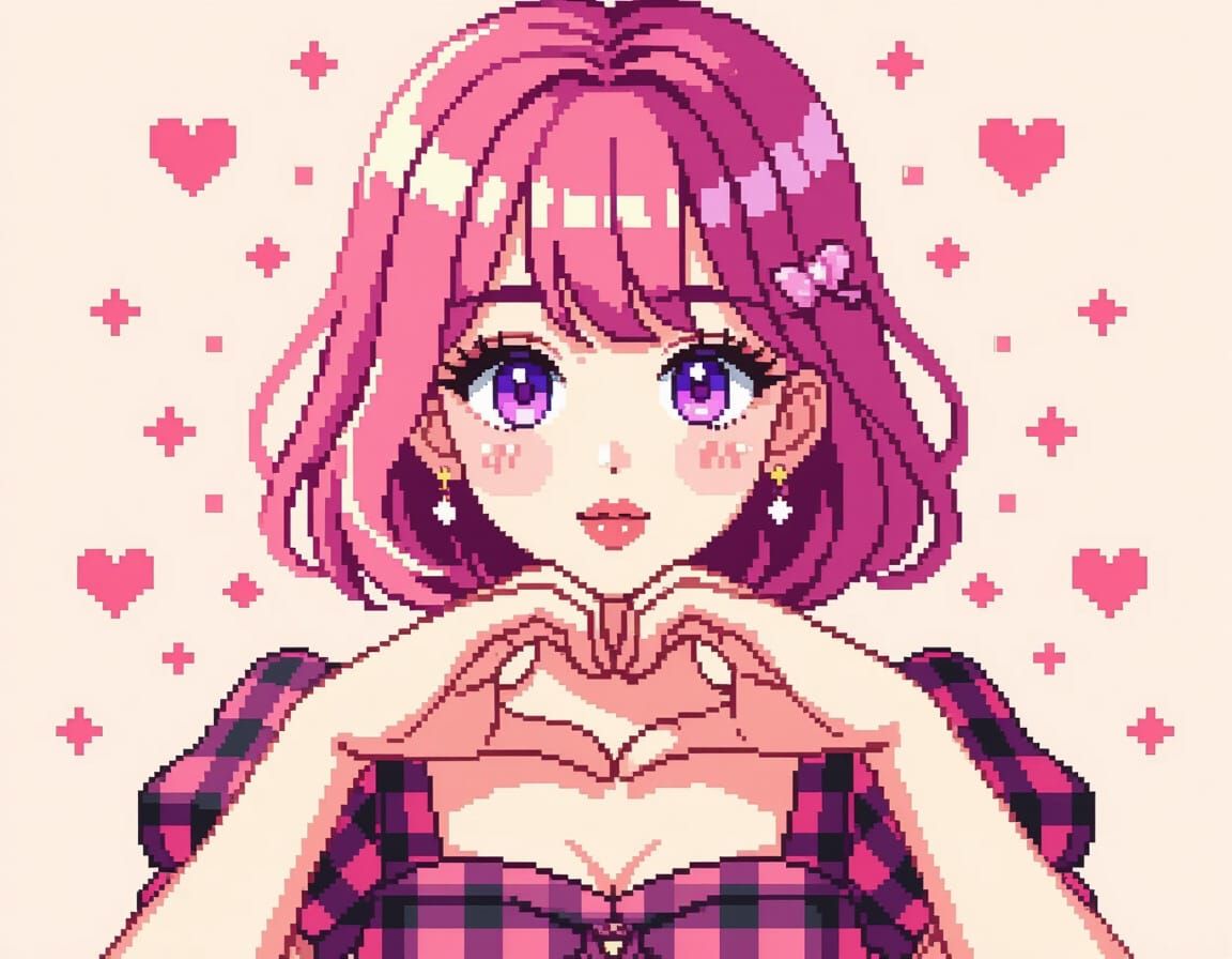 Korean Woman in 8-Bit Pixel Art Style