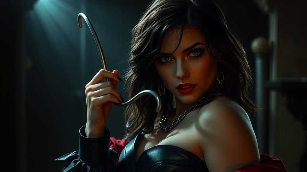 Hyperrealistic Portrait of a Beautiful Rogue Lady