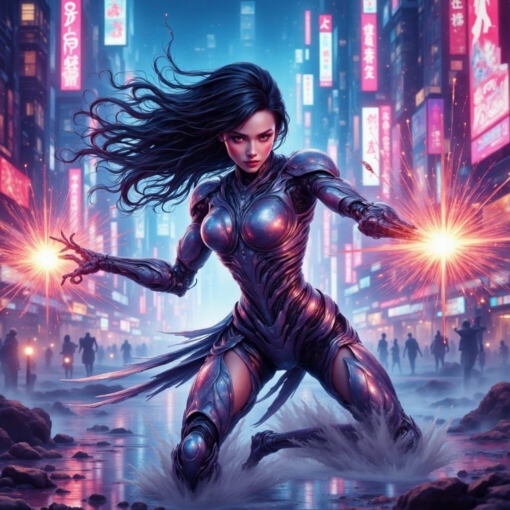 Alita Battle Angel in Cyberpunk Fight Scene