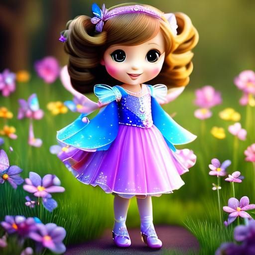 Chibi Fairy Princess in Pixar Disney Style