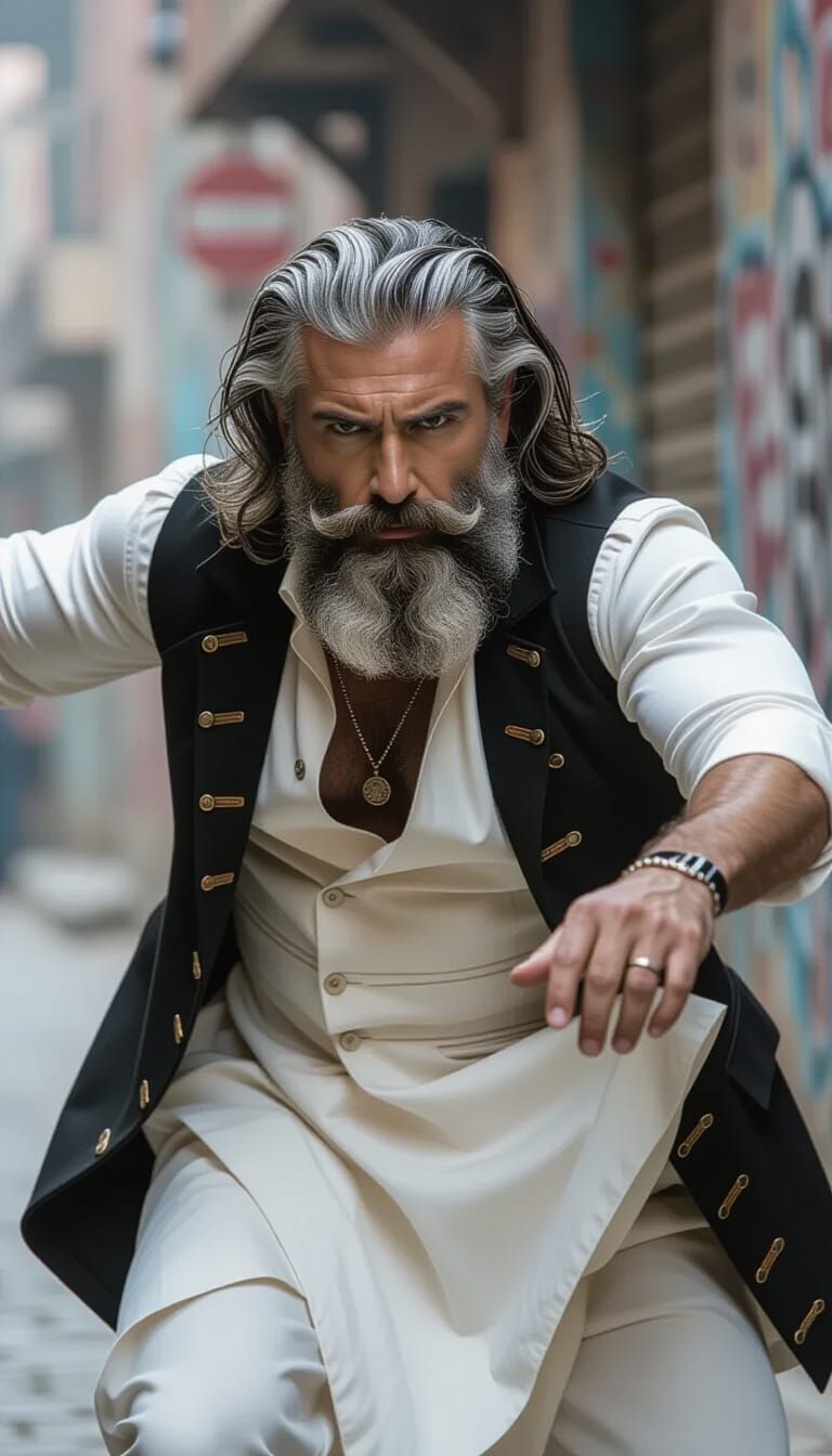 Intense Black and White Portrait of a Stylish Man